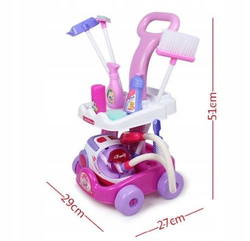 ZESTAW DO SPRZĄTANIA dla dzieci ODKURZACZ WCIĄGA WÓZEK MOP MIOTŁA SPRAY na Arena.pl