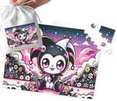 PUZZLE - Kuromi Hel.lo Kit.ty WZORY Z BAJEK PREZENT 70el + WORECZEK