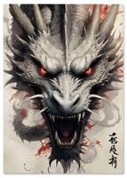 Plakat cyfrowy do wydruku smok portret