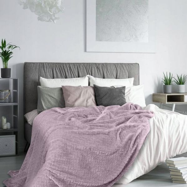 Koc narzuta CINDY 170x210 pudrowy zdjęcie 3