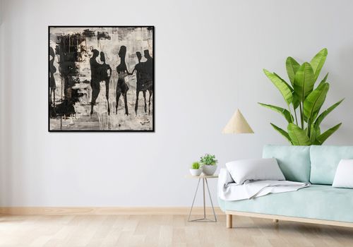 Plakat 100x100cm Szarzy Ludzie na Arena.pl