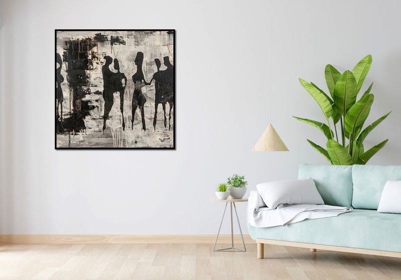 Plakat 100x100cm Szarzy Ludzie zdjęcie 4