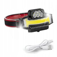 BARDZO MOCNA LATARKA CZOLOWA WIELOFUNKCYJNE 5 DIOD LED + COB