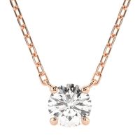 naszyjnik z różowego srebra 925 z diamentem (brylantem) 0,15 ct lab