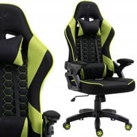 FOTEL GRACZA GAMINGOWY OBROTOWY KRZESŁO BIUROWE DO BIURKA ZIELONY