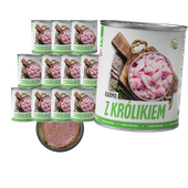 MOKRA KARMA DLA PSA TufTuf Puszka mielonka z królikiem ZESTAW 12x800g
