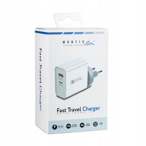 SZYBKA ŁADOWARKA TYP C Quick Charge 3.0 + USB A na Arena.pl