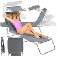 Leżak plażowy składany z daszkiem PINTO