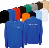 POLÓWKA na długi rękaw Z DOWOLNYM HAFTEM firmowa reklamowa z LOGO tekstem