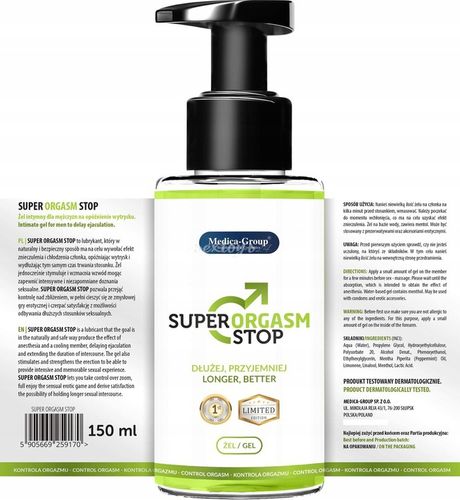 Super Orgasm Stop Żel Na Przedłużenie Stosunku na Arena.pl