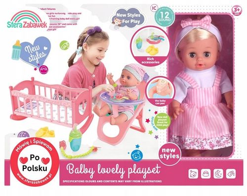 Lalka bobas Martynka pije mówi po polsku 24 dźwięki kołyska krzesełko do ka na Arena.pl