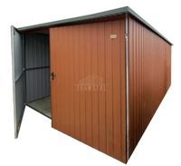 Garaż blaszany 3x6m Brama dwuskrzydłowa dach spad w tył TS1008