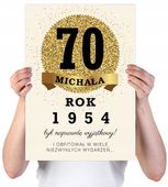 KARTKA XXL Z IMIENIEM URODZINOWA NA 70 URODZINY 1954 1955 1956 LAT +IMIĘ