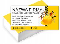Wizytówki firmowe Foliowane 1000szt USŁUGI OGÓŁNO BUDOWLANE nazwa firmy