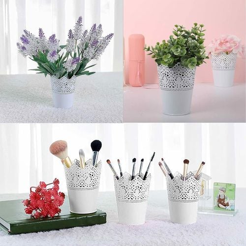 Osłonka na doniczkę ażurowa biała 13cm 3szt na Arena.pl