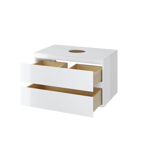 Finli szafka wisząca 80cm, podumywalkowa z blatem 2 szuflady, biały połysk na Arena.pl