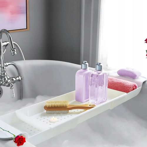 Półka na wannę łazienkowa regulowana biała na Arena.pl