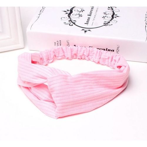 Opaska gumka do włosów węzeł boho różowa na Arena.pl