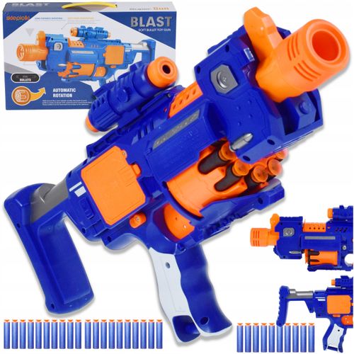 AUTOMATYCZNY BLASTER PISTOLET NASTRZAŁKI EVA Z MAGAZYNKIEM WYRZUTNIA PIANKI na Arena.pl