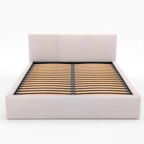 ŁÓŻKO TAPICEROWANE DO SYPIALNI 180x200 ŁÓŻKO PODWÓJNE Z POJEMNIKIEM KREMOWE na Arena.pl