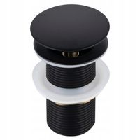 KOREK UMYWALKOWY KLIK-KLAK AUTOMAT BEZ PRZELEWU MOSIĘŻNY CZARNY SATYNOWY