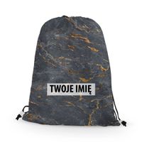 WORKO-PLECAK z Twoim imieniem Szary marmur i złoto 090