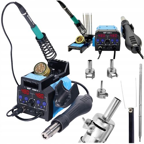 Stacja lutownicza precyzyjna HOTAIR WEP 938BD-III 775W 2w1 grot T12 na Arena.pl