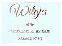 Tablica powitalna 50x70 złote lustro ślub wesele