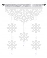 Firana nowoczesna MOTYLE I KWIATY EKRAN z zawieszkami ażur GLAMUR 60x95