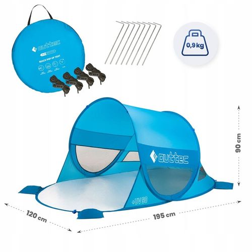 NAMIOT PLAŻOWY SAMOROZKŁADAJĄCY PARAWAN POP UP UV50 OUTTEC na Arena.pl