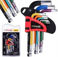 KLUCZE IMBUSOWE HEX KRÓTKIE IMBUS 1,5-10 ZESTAW 9szt Z KULKĄ KOLOR