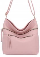 Herisson - torebka worek dwa zamki skóra ekologiczna pudrowy róż 1052L2083