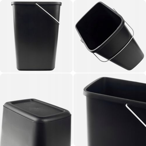 KADAX Kosz Na Śmieci 12L Pojemnik Na Odpady Czarny Z Uchwytem Kubeł na Arena.pl