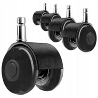 Kółka do fotela kauczuk guma 50/11 mm czarne 5 szt.