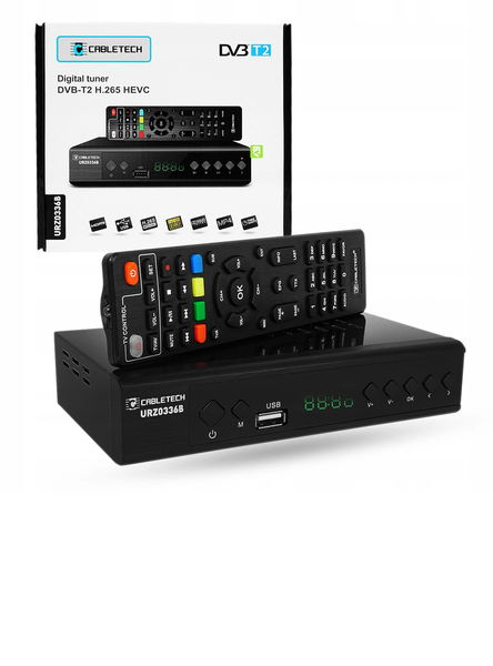 DEKODER TUNER TV NAZIEMNEJ FULL HD DVB-T2 CABLETECH URZ0336B HDMI zdjęcie 1