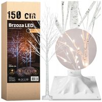 BRZOZA LED DRZEWKO ŚWIĄTECZNE ŚWIĘTA BOŻE NARODZENIE 150 CM 72 DIODY ZIMNY