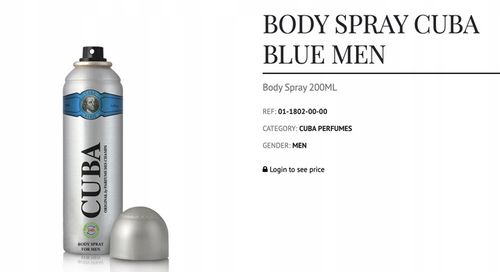 CUBA ORIGINAL DEO SPRAY MEN BLUE 200 ML na Arena.pl