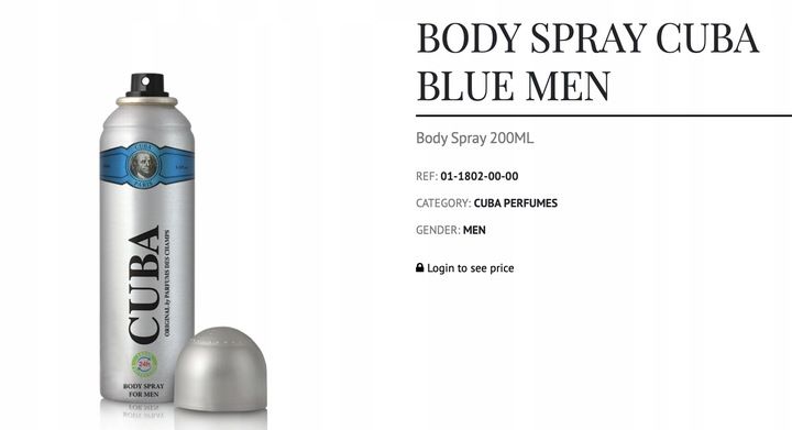 CUBA ORIGINAL DEO SPRAY MEN BLUE 200 ML zdjęcie 4