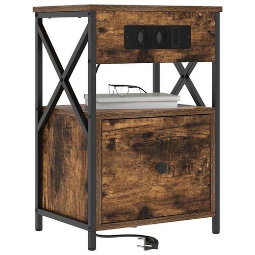 Szafka Nocna z szufladą Wędzony dąb 40 x 31 x 60 cm na Arena.pl