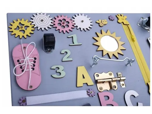 TABLICA MANIPULACYJNA SENSORYCZNA MONTESSORI 17W1 na Arena.pl