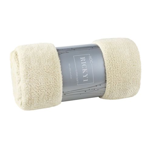 Koc flano RICKY 130X170 beżowy na Arena.pl