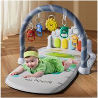 Mata Edukacyjna Interaktywna 3w1 z Pianinkiem Grzechotki dla Niemowląt 0+