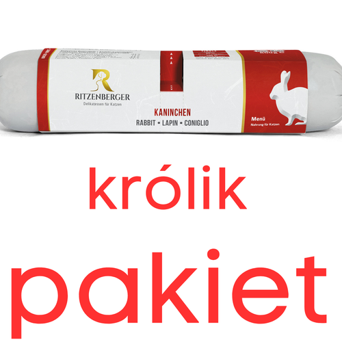 6x królik z marchewką i koprem włoskim dla kota podwójne rolki (2x175g) na Arena.pl