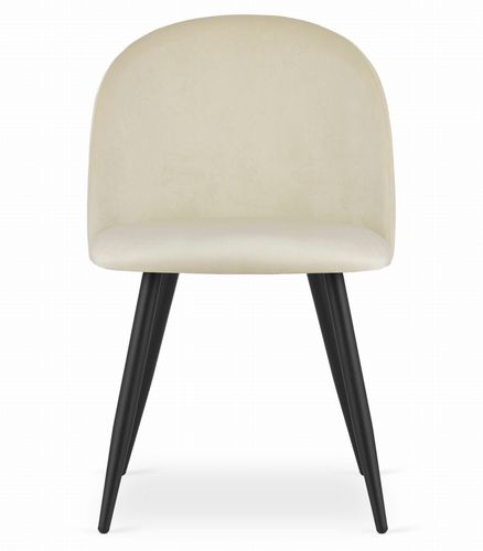 Krzesło BELLO - aksamit beż / nogi czarne x 1 na Arena.pl