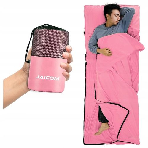 JEDWABNY ŚPIWÓR 220x90 TURYSTYCZNY LETNI Z ZAMKIEM - CIEPŁY LEKKI PODRÓŻNY na Arena.pl