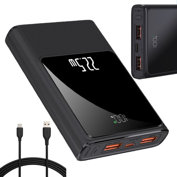 POWERBANK 10000MAH MOCNA SZYBKA ŁADOWARKA 22,5W 2XUSB A/USB-C WYŚWIETLACZ L zdjęcie 10