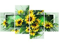 140CM 70 OBRAZ SŁONECZNIKI ZIELENI ŚCIENNY