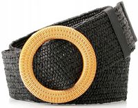 Pasek Słomiany Na Lato Elastyczny Klamra Okrągła