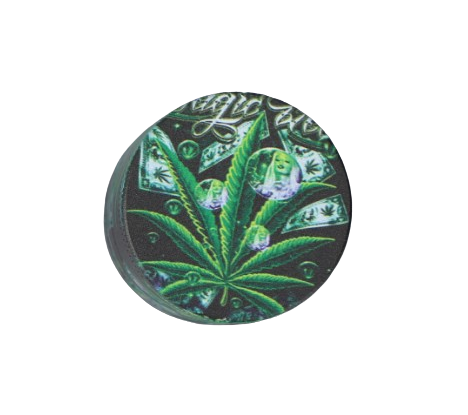 Crusher z Zielonym Liściem Marihuany Otoczony Banknotami z Listkami Ganji na Arena.pl