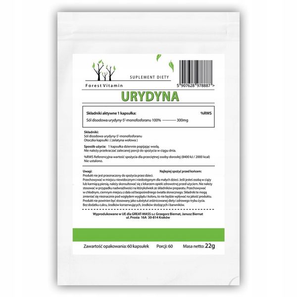FOREST URYDYNA 60 kaps ALZHEIMER PAMIĘĆ DEPRESJA zdjęcie 4